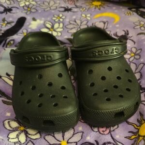 CROCS Kids Dark Green Clogs